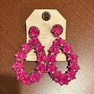 Anthropologie pink fashion earrings